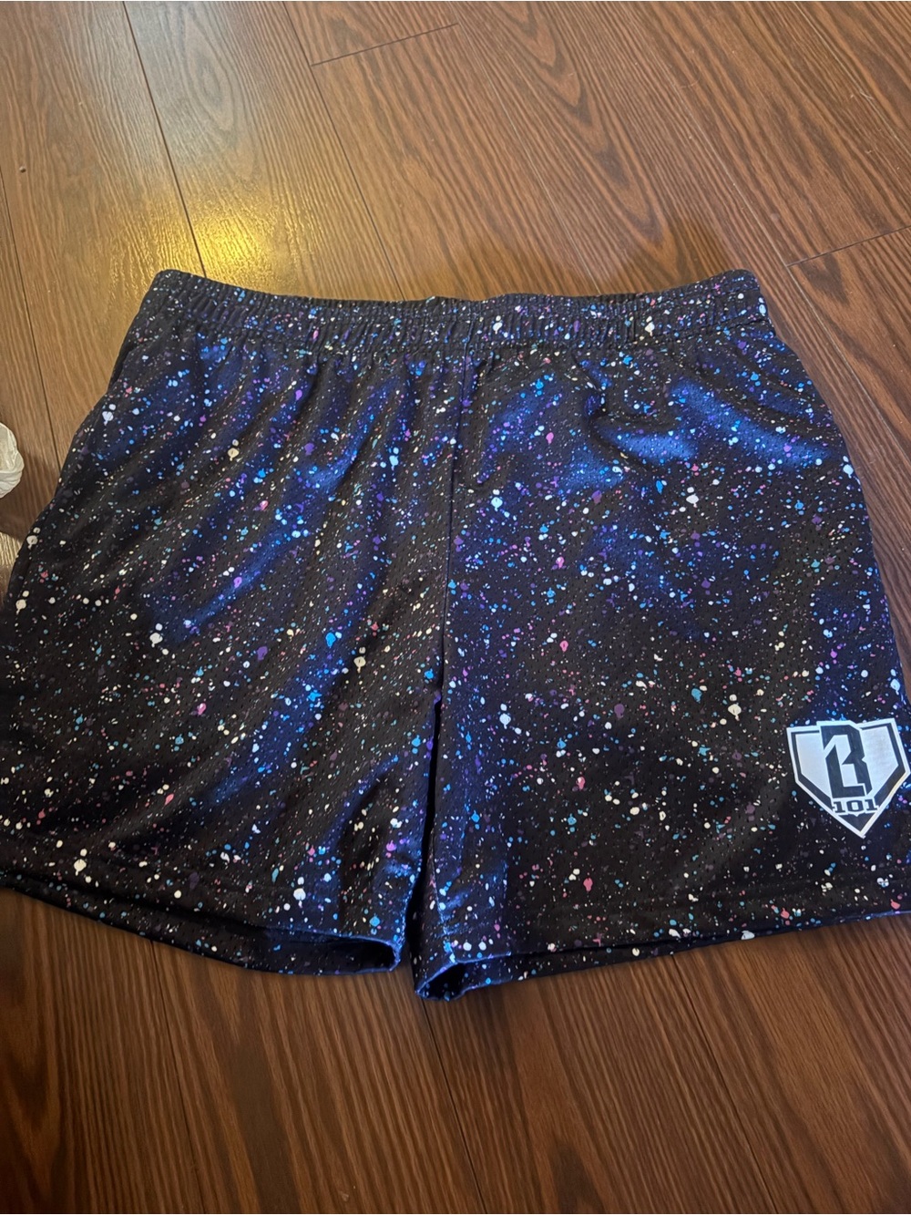 Men’s baseball life 101 galaxy splatter short